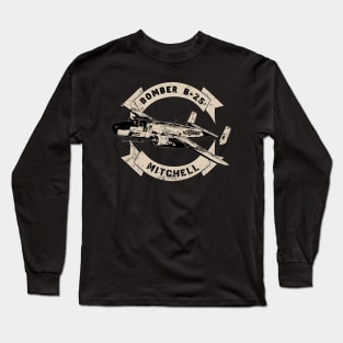 B-25 Mitchell Bomber WW2 Airplane Long Sleeve T-Shirt